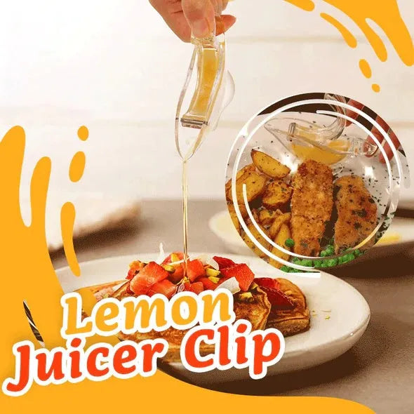 Clear acrylic bird-shaped manual lemon juicer on a kitchen counter