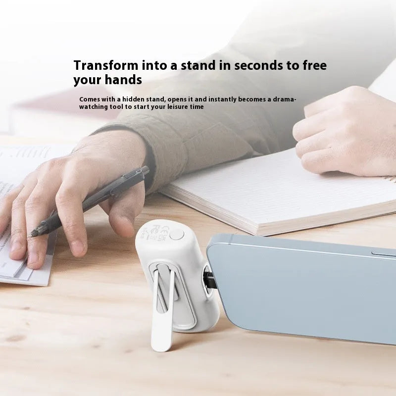 Capsule Power Bank 20W PD fast charging in black with built-in bracket