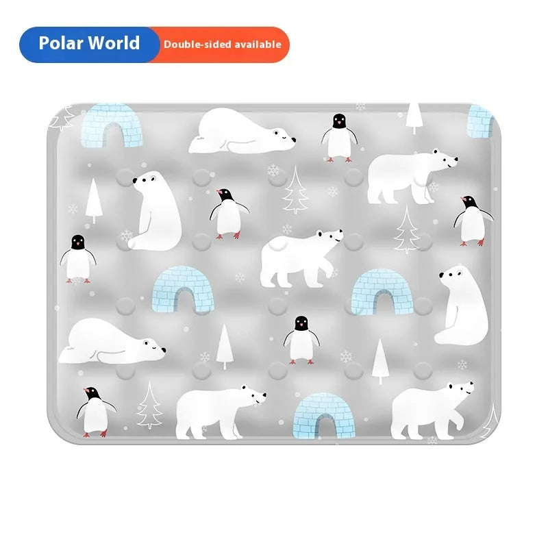 Summer cooling mat for dogs in polyester PVC, size XL, fantasy windmill design