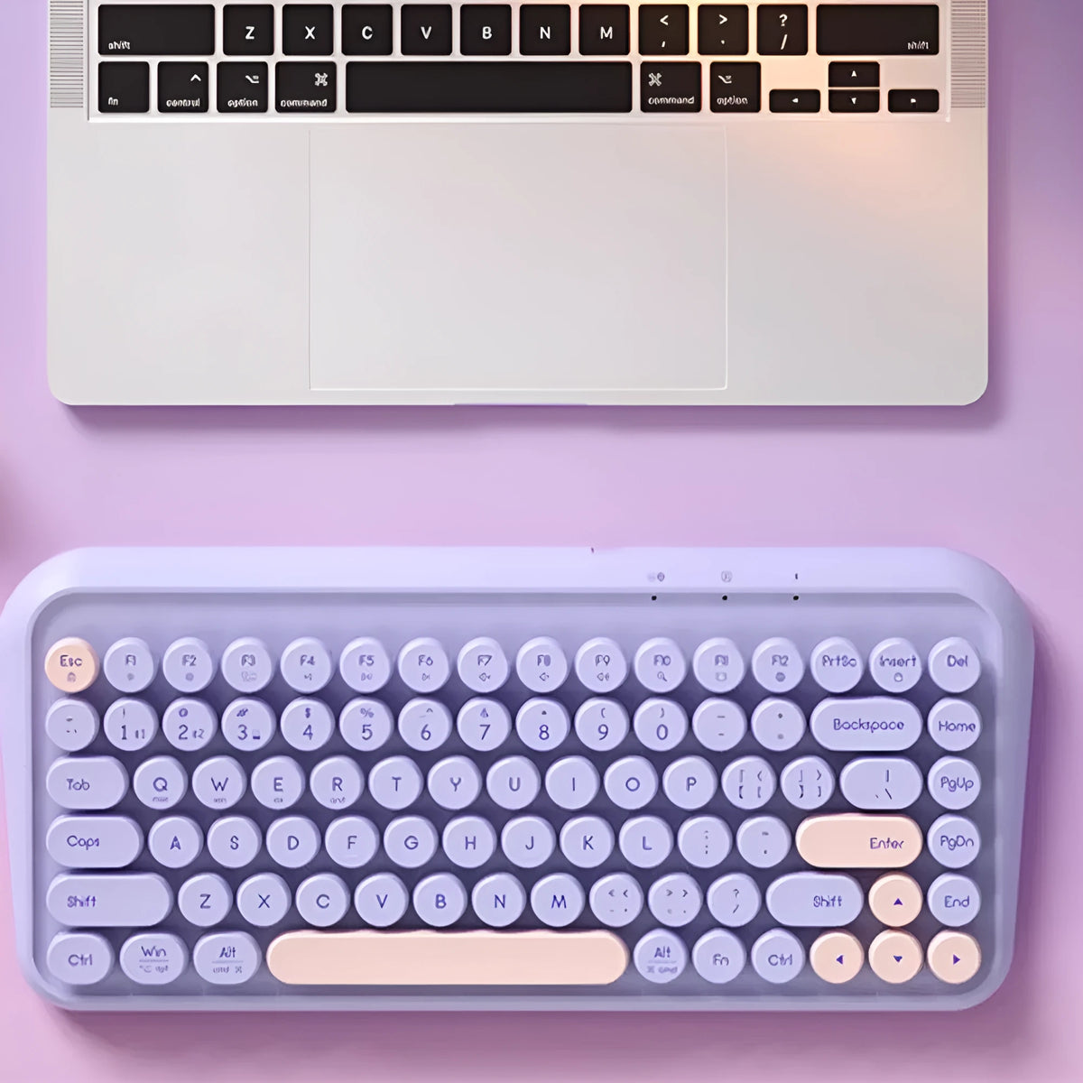 Star Twilight Violet three-mode wireless Bluetooth keyboard and mouse set with 2.4G and dual Bluetooth