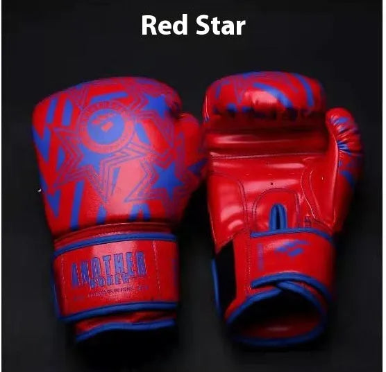 Professional children's boxing Sanda gloves in multiple colours with XINGX design, showing ounce sizing from 4oz to 14oz
