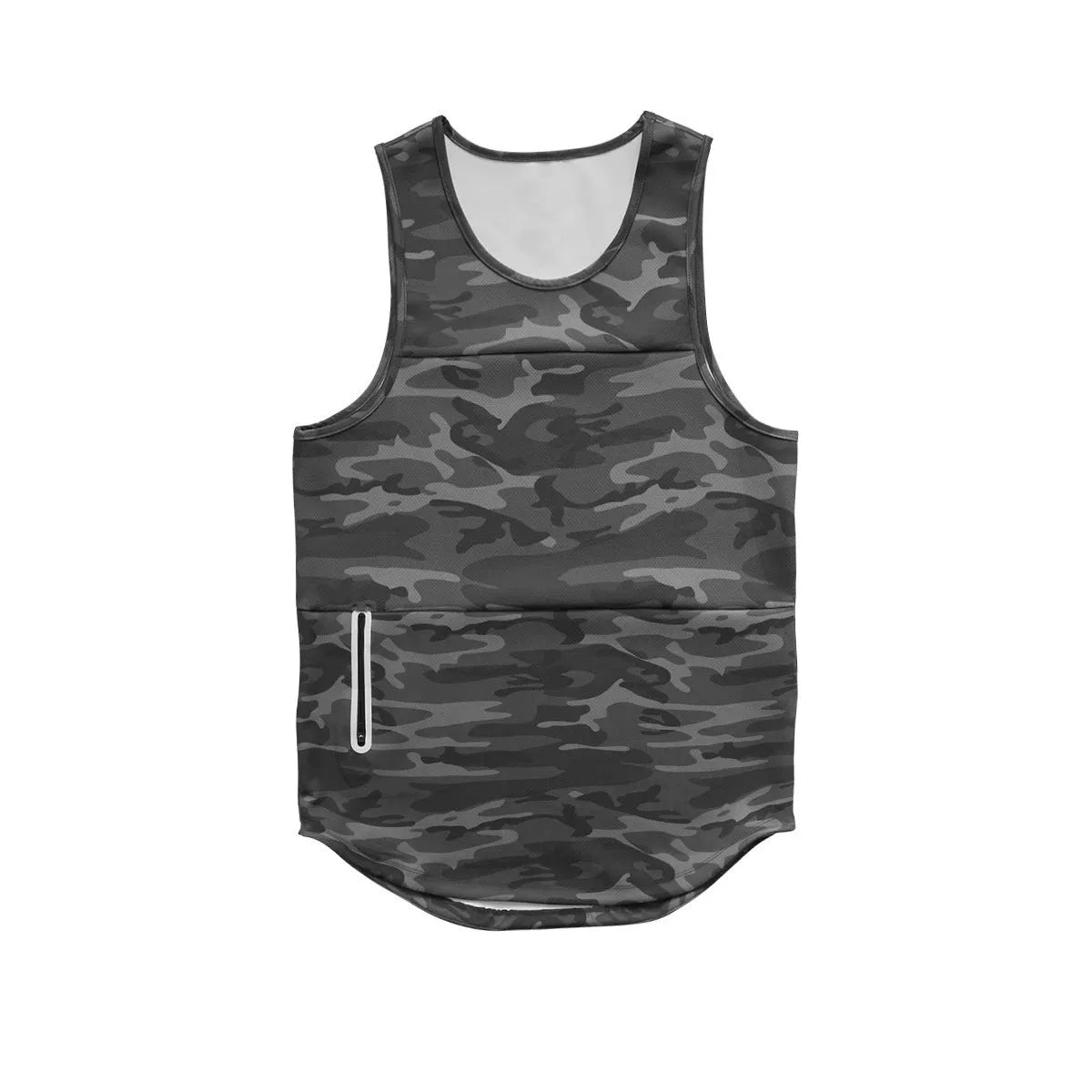Men's sports vest in quick-dry cotton blended fabric, summer fitness running top, black light board colour