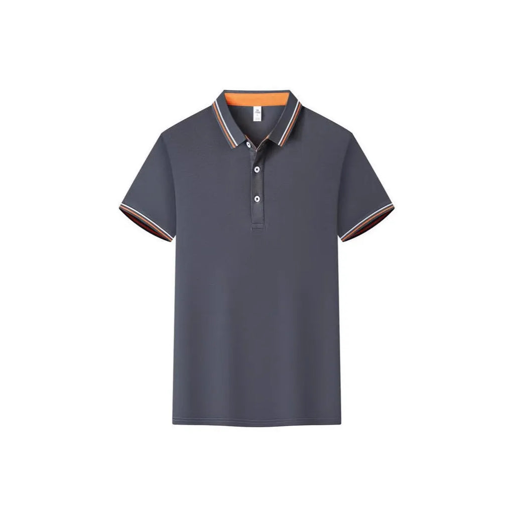 Men's slim fit cotton polo shirt with collar and short sleeves in multiple colour options