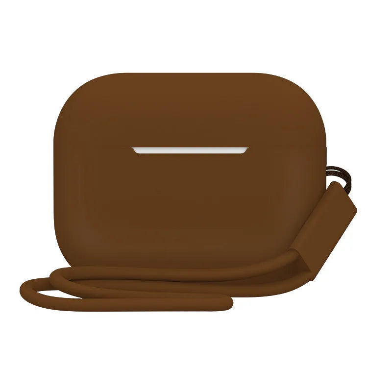 AirPods Pro 2 silicone protective case with attached lanyard in solid colour option