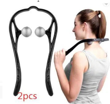 Plastic pressure point therapy neck massager with adjustable stand in blue colour