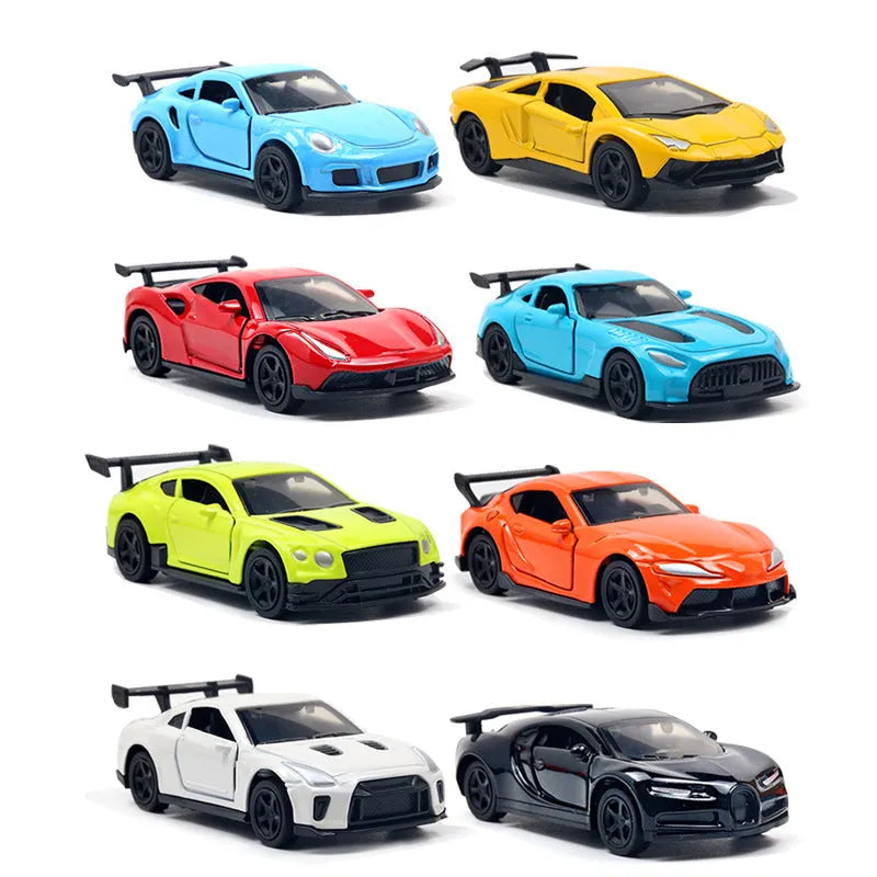 Mini alloy sports car model toy 1:50 scale random colour bagged pack for youth collectors
