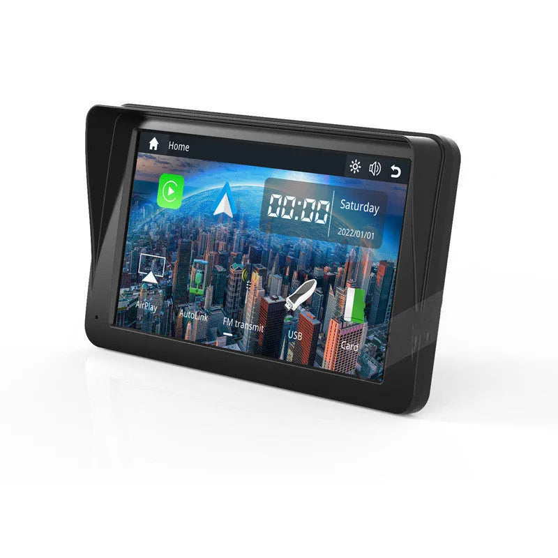 7 inch portable car smart display with retractable bracket showing wireless Carplay interface