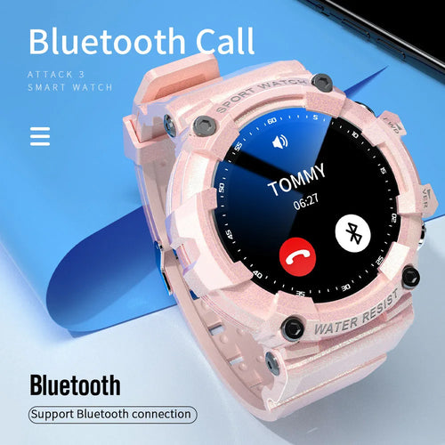 ATTACK 3 IP67 waterproof smart sports watch with round colour screen and TPU strap