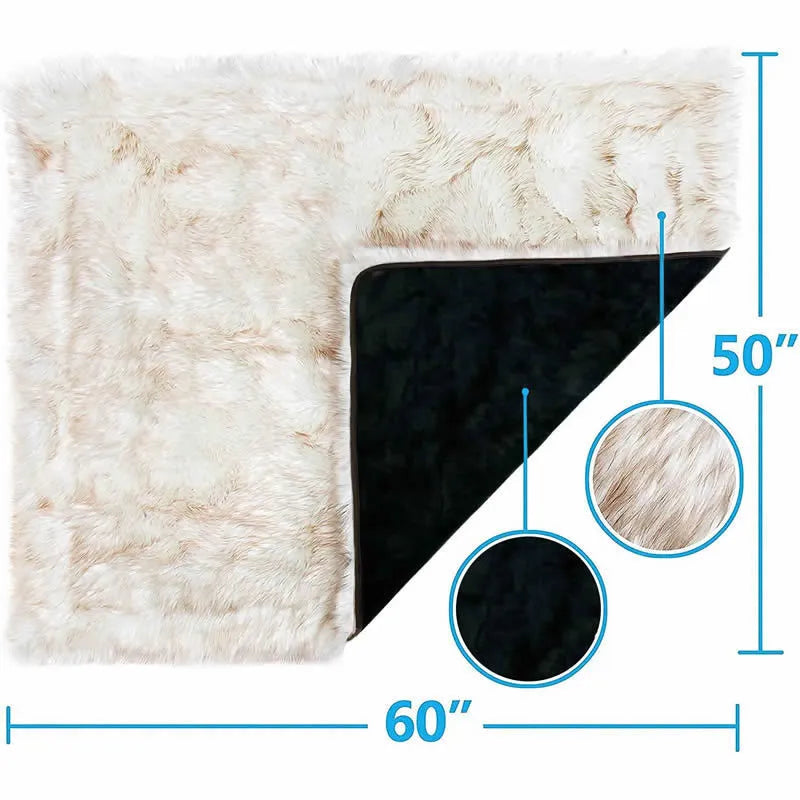 White with brown accents machine washable waterproof dog couch bed on a floor