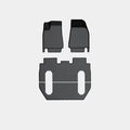 Set of black TPE rubber foot pads and trunk pad for Tesla Model X left drive interior