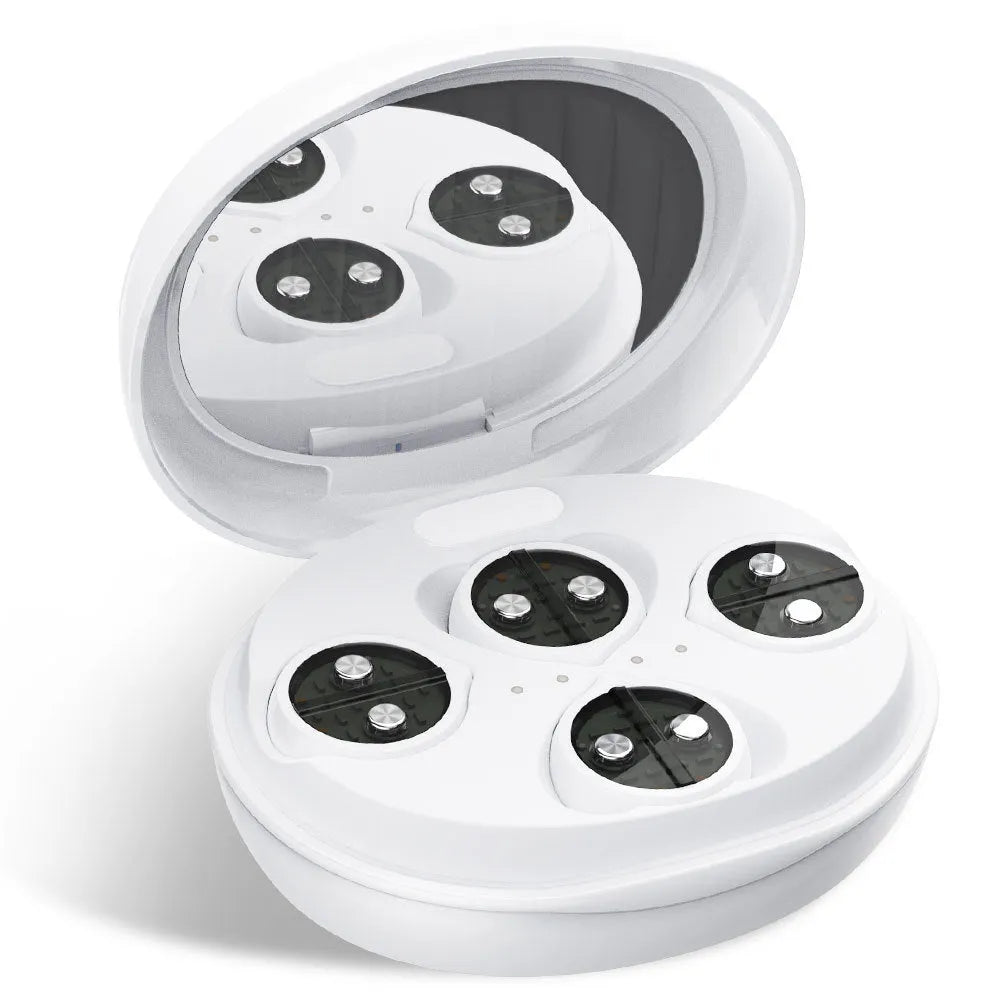 White wireless red light eye massager with EMS function for facial beauty treatment