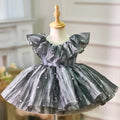 New girls birthday party dress high grade gray princess style suitable for 80cm to 160cm height