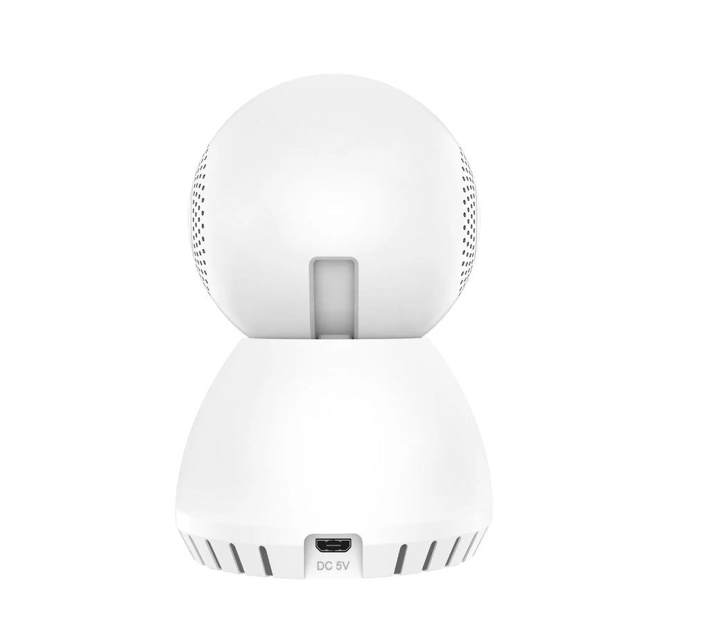 Wireless security camera with ABS housing measuring 11cm by 12.5cm by 12cm