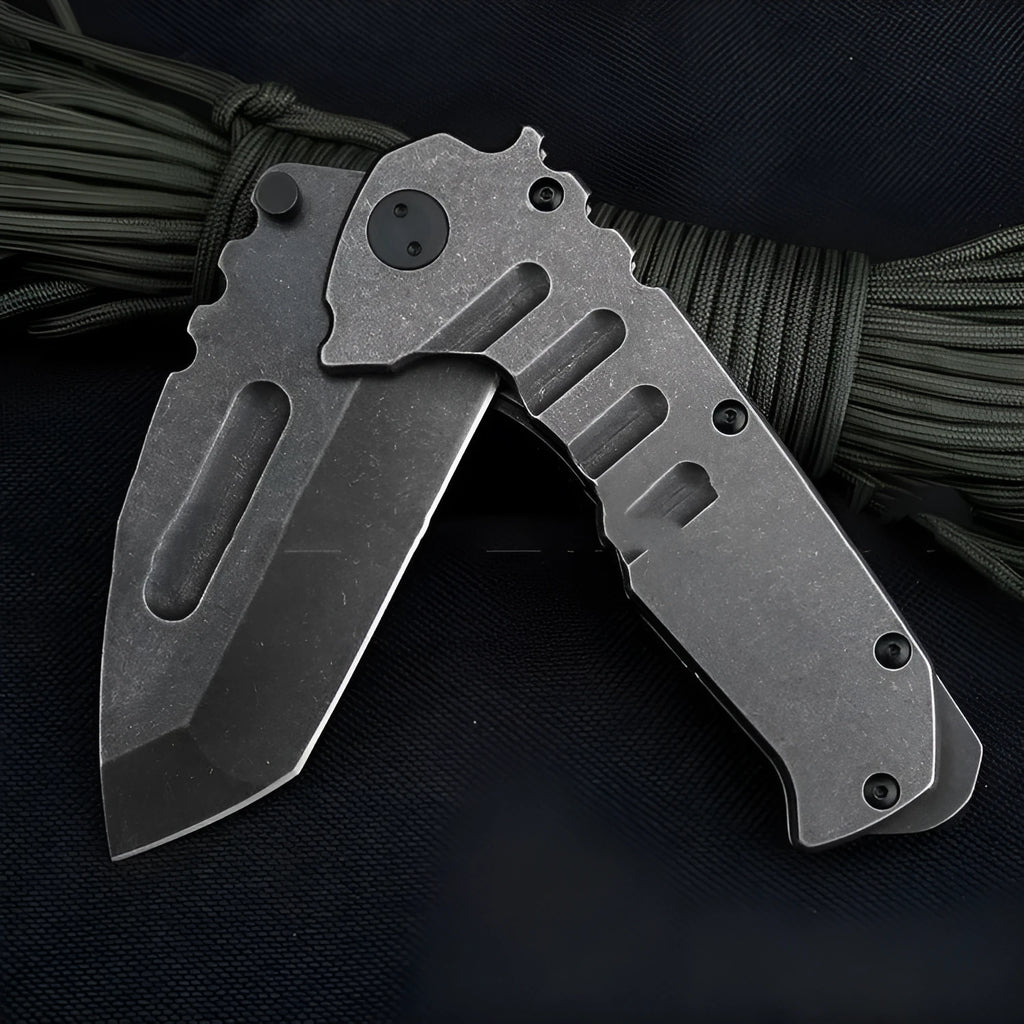 Outdoor folding knife with D2 steel blade, 9 cm blade length, 22 cm overall length, 907 style, folded