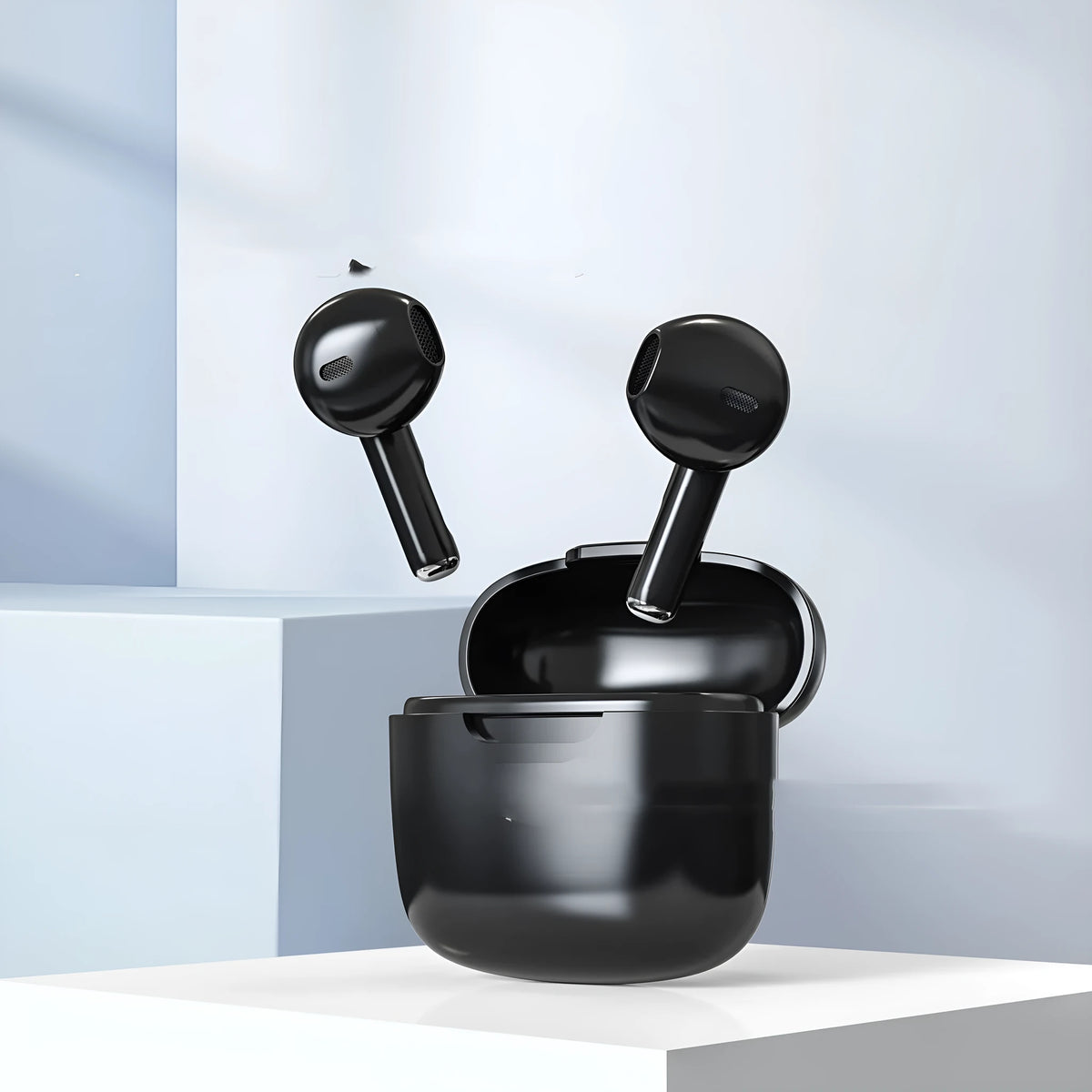 Creative design macaron wireless Bluetooth earphones in white, pink and black plastic earbuds with 10 metre range