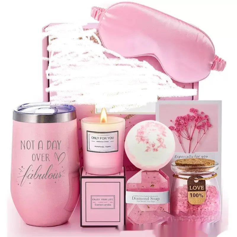 Soy wax aromatherapy candle bath set gift box showing modern design options.