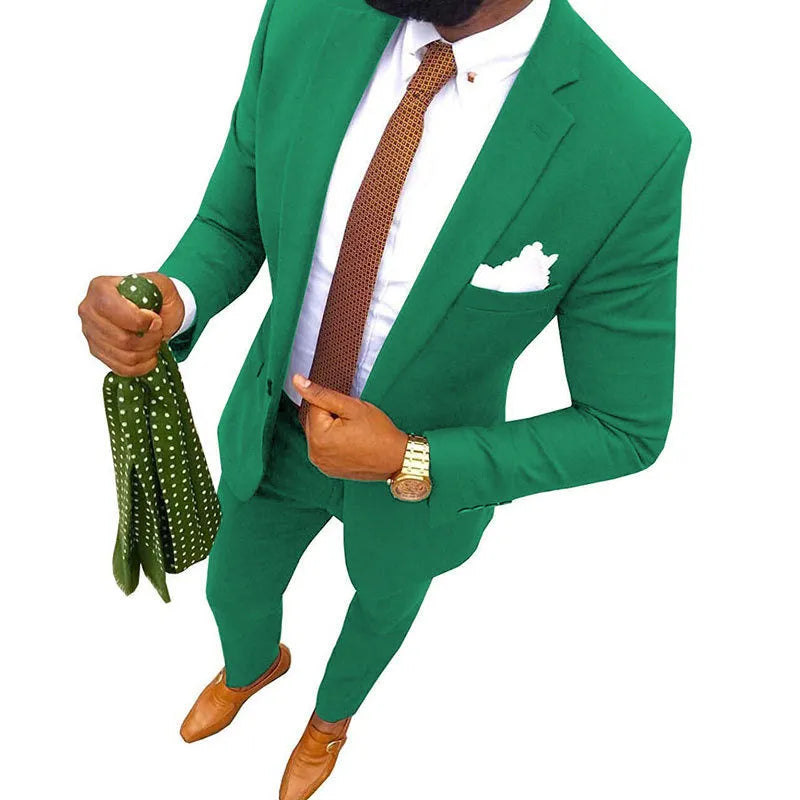 Men's cotton banquet suit in multiple colours with jacket and trousers included