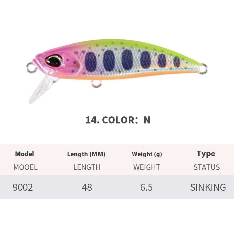 Japanese Submerged Mino fishing lure for mandarin fish and snakehead measuring 48mm