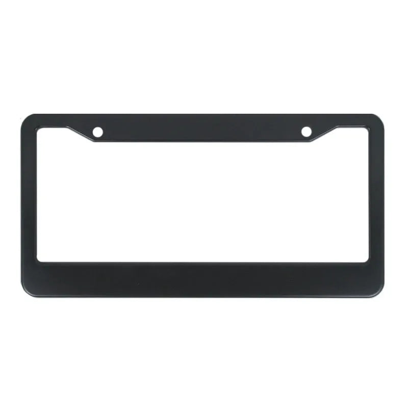 Aluminium alloy minimalist car licence plate frame in black with round hole pattern