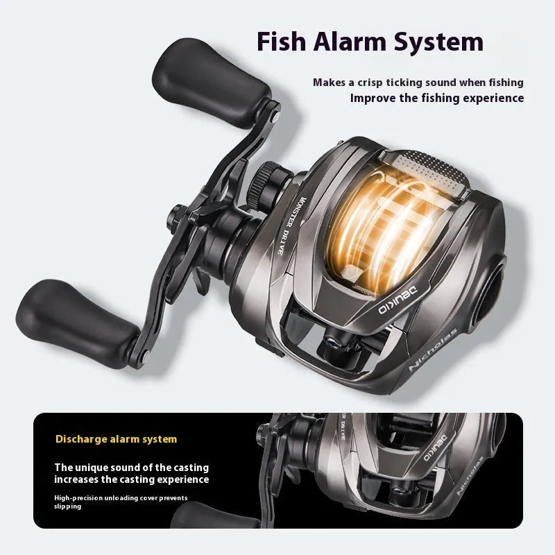 Micro droplet water drop fishing reel with dual brake system and 8kg braking force