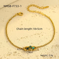Natural stone and freshwater pearl design stainless steel bracelet with 18K electroplating in geometric style for women