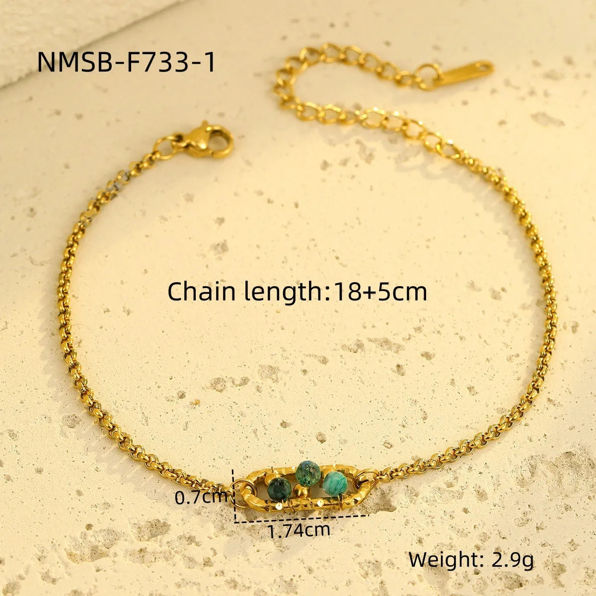 Natural stone and freshwater pearl design stainless steel bracelet with 18K electroplating in geometric style for women