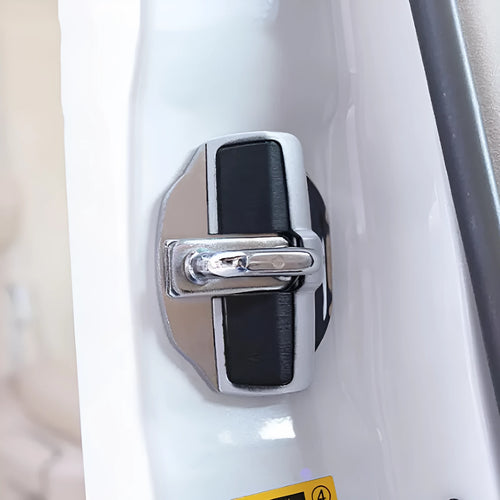Silver TRD door lock cover for Toyota Prius with protective buffer cushion design