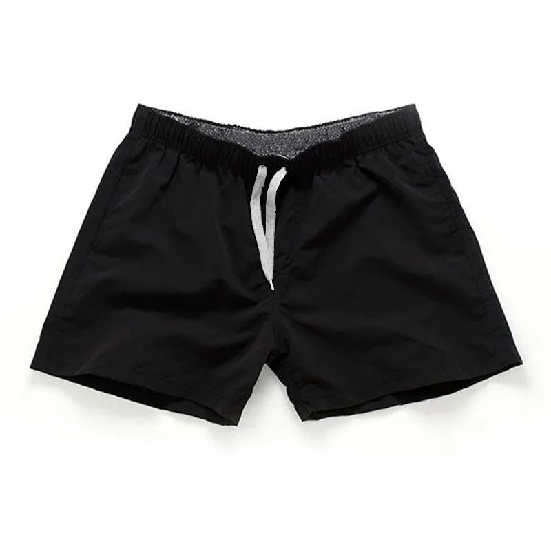 Men's plus size beach shorts in multiple colours including dark grey and navy blue with straight leg design for swimming and surfing