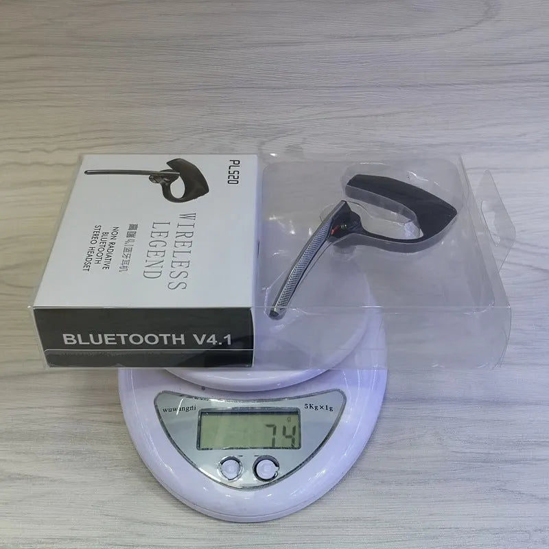 Black stereo Bluetooth sports headphones with a battery display on a plastic frame.