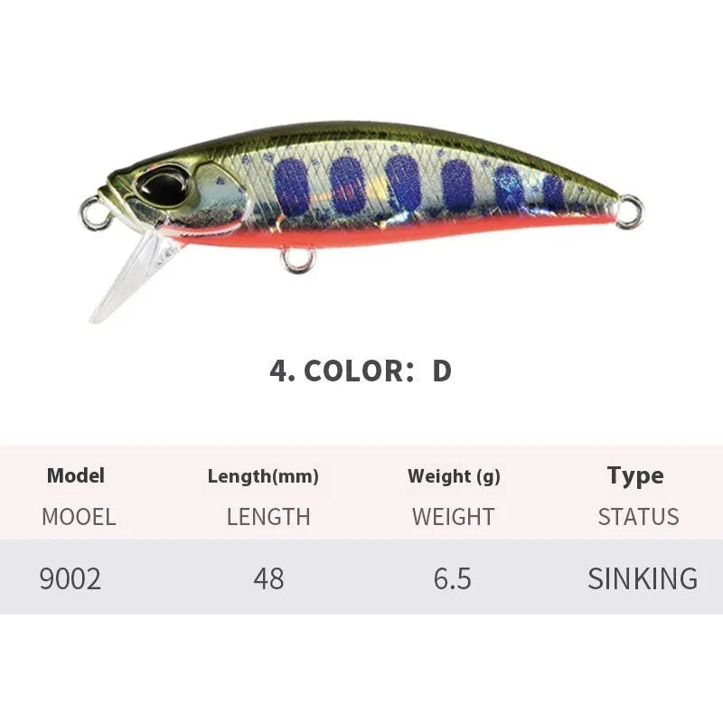 Japanese Submerged Mino fishing lure for mandarin fish and snakehead measuring 48mm