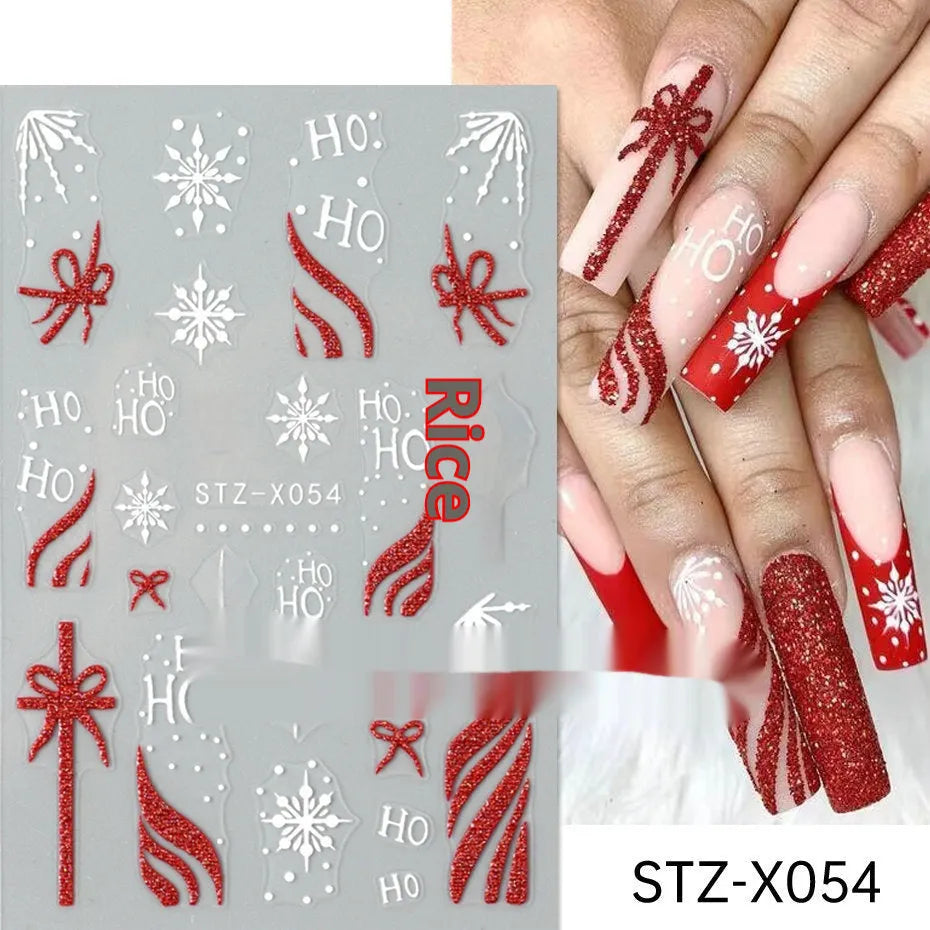 Black and silver stripe nail art sticker with a love pattern design on a plastic sheet.