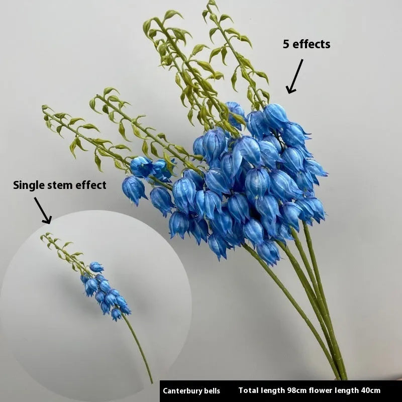 Blue haze artificial silk flower bouquet arranged for decorative display
