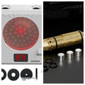 Laser target dry fire training system with infrared counting electronic target on magnetic plate with replaceable rings