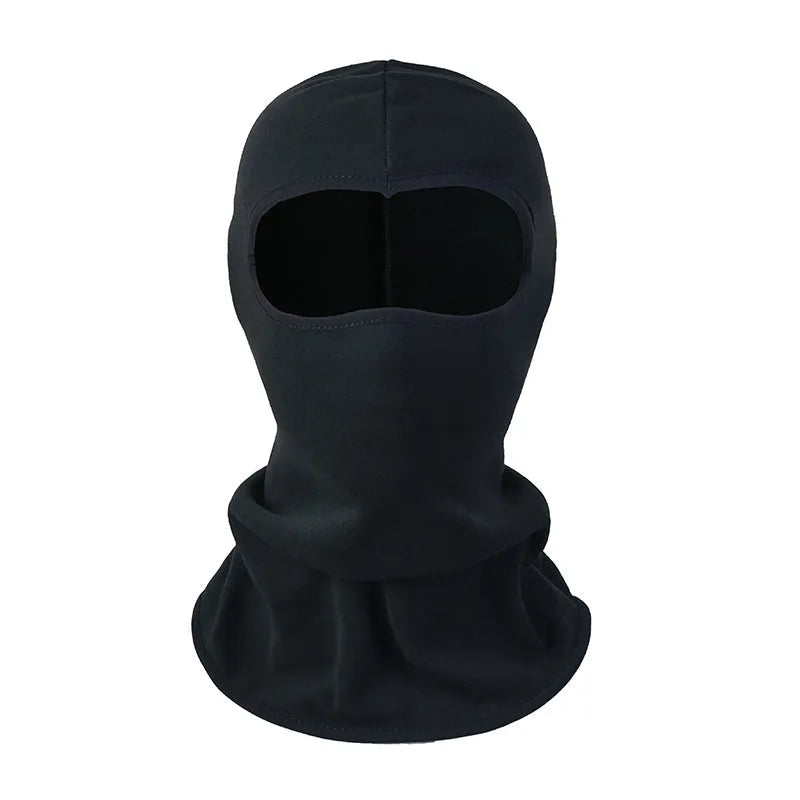Unisex cotton motorcycle head cover in average size 55-60cm with dome cap design, shown with included gloves.