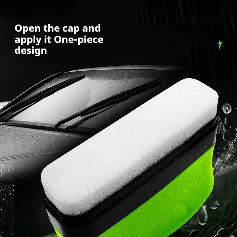Green car glass wiper oil film remover with crystal plating coating, 150ml bottle and cloth