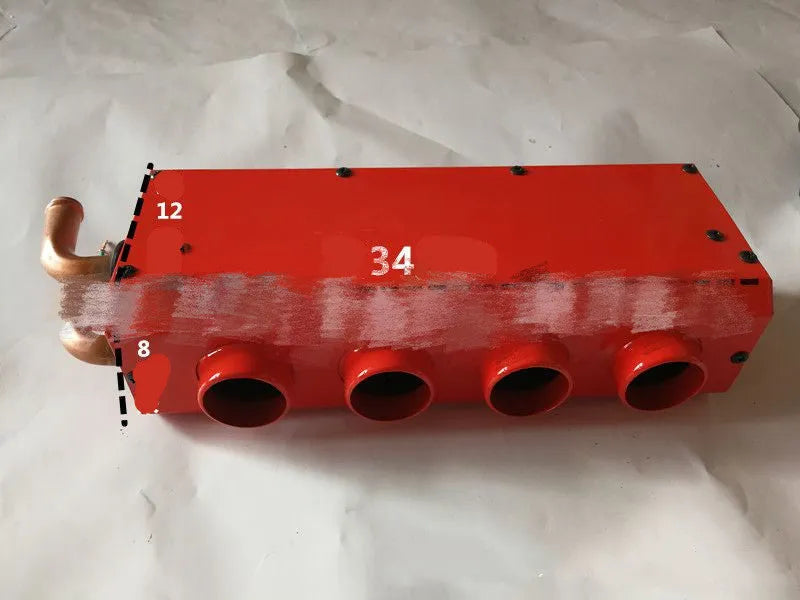 Car heater with long small four hole copper pipe for engine waste heat cabin heating