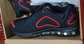 Men's black casual sports shoes with air cushion sole and lace-up design