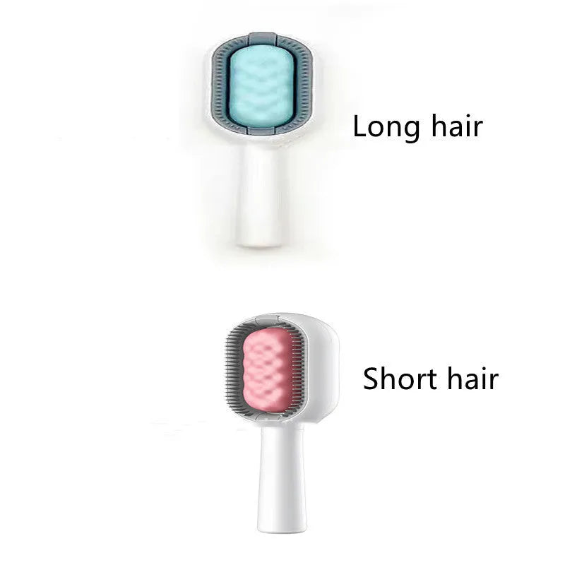 Green plastic pet hair removal comb with disposable wipes sticker for cats and dogs