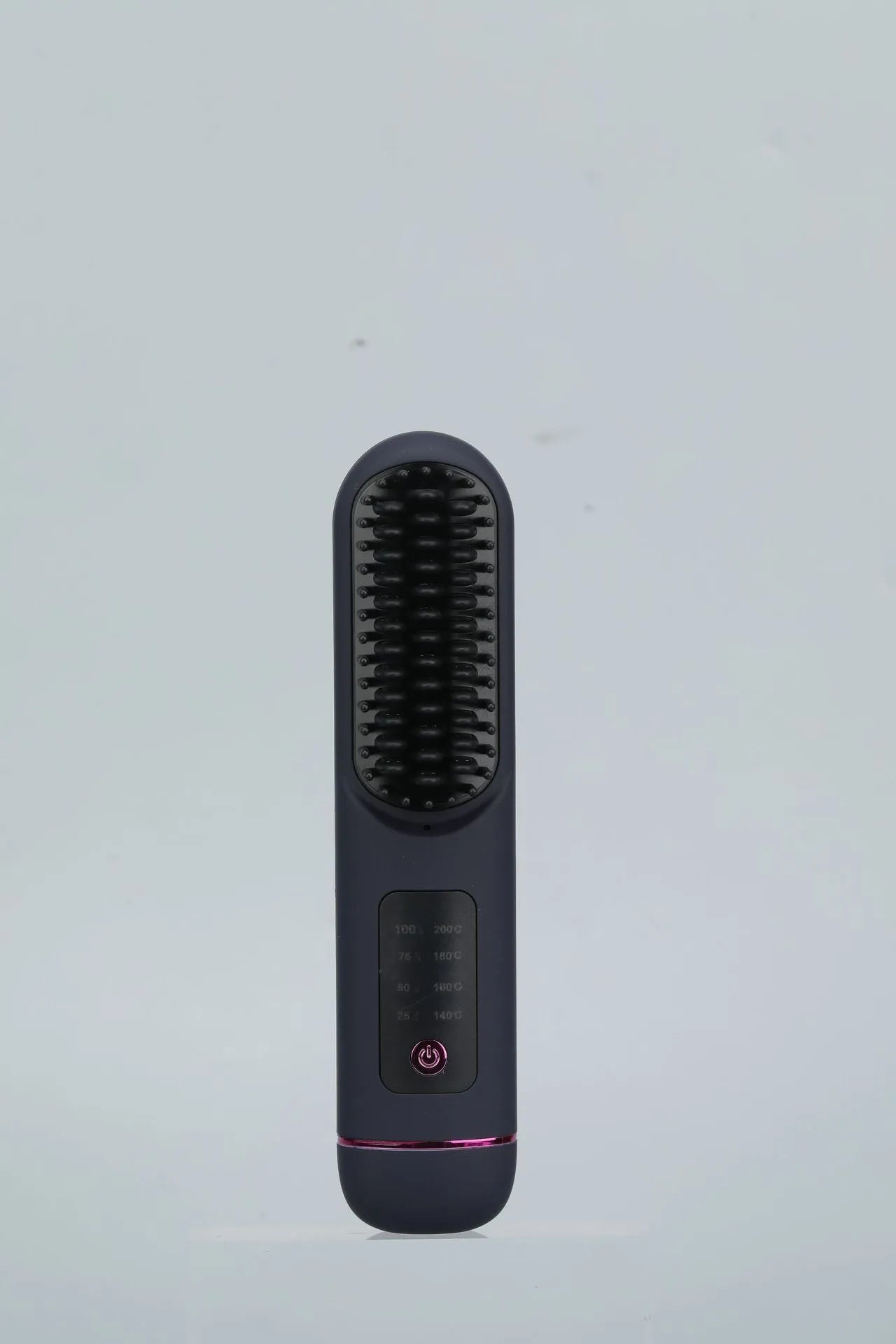Portable charging negative ion straight hair comb in blue, grey, or white colour.