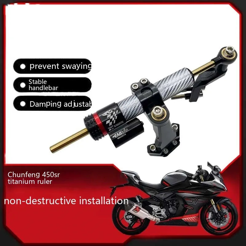 Motorcycle damper bracket with 16-segment adjustment for Spring Wind 450SR/SRS in carbon fibre finish