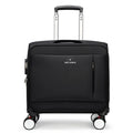 18-inch black Oxford cloth business travel suitcase with pull handle and universal wheels