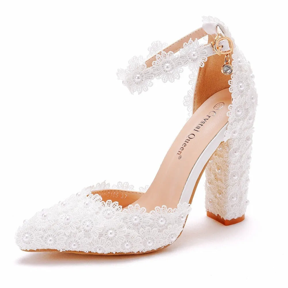 Rhinestone high heel shoes for women, super high stiletto heel, white diamond finish, PU sole