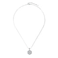 925 silver flower geometric pendant necklace with platinum electroplated finish for women