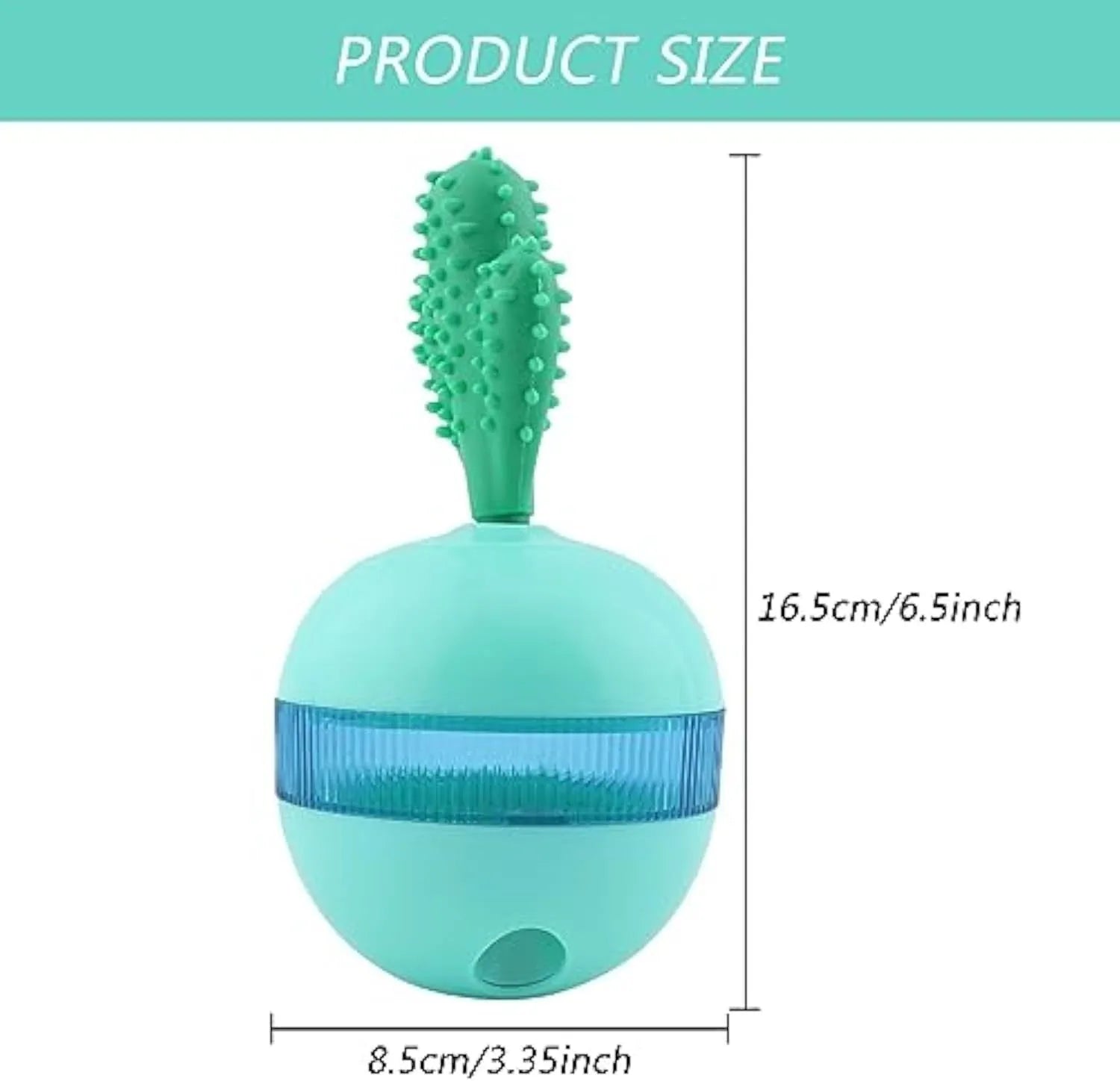 Blue durable rubber interactive dog treat puzzle ball for medium large dogs on a plain background