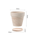 Gradient macchiato red and white pottery flowerpot on desktop with green plant, sizes 10cm to 30cm