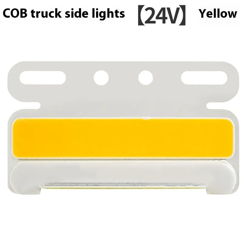 12V 24V COB LED truck side marker light in aluminium alloy housing, showing colour options.