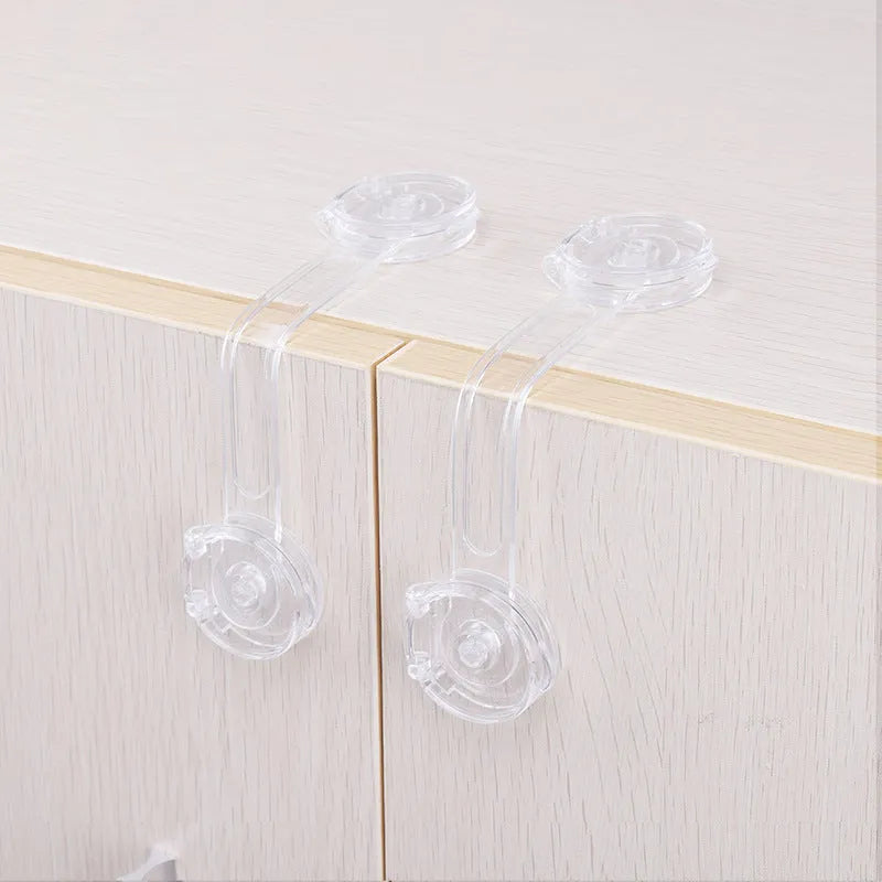 Transparent circular anti pinch child safety lock on a door handle