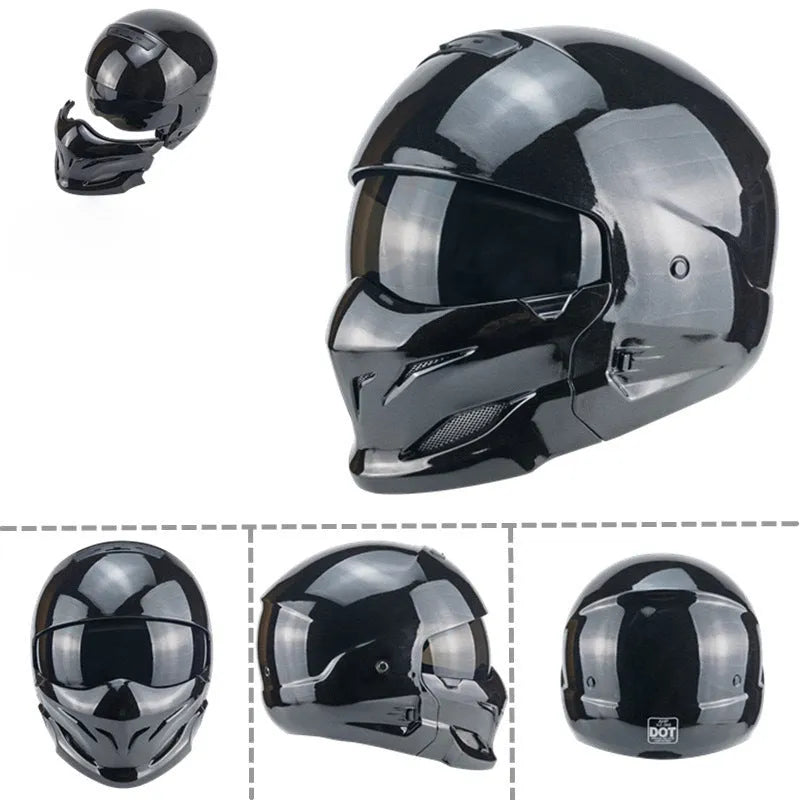 Black Scorpion vintage half helmet in matte black finish with ABS shell and removable lining