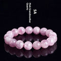 Polished geometric crystal bracelet in purple and pink hues on wrist.