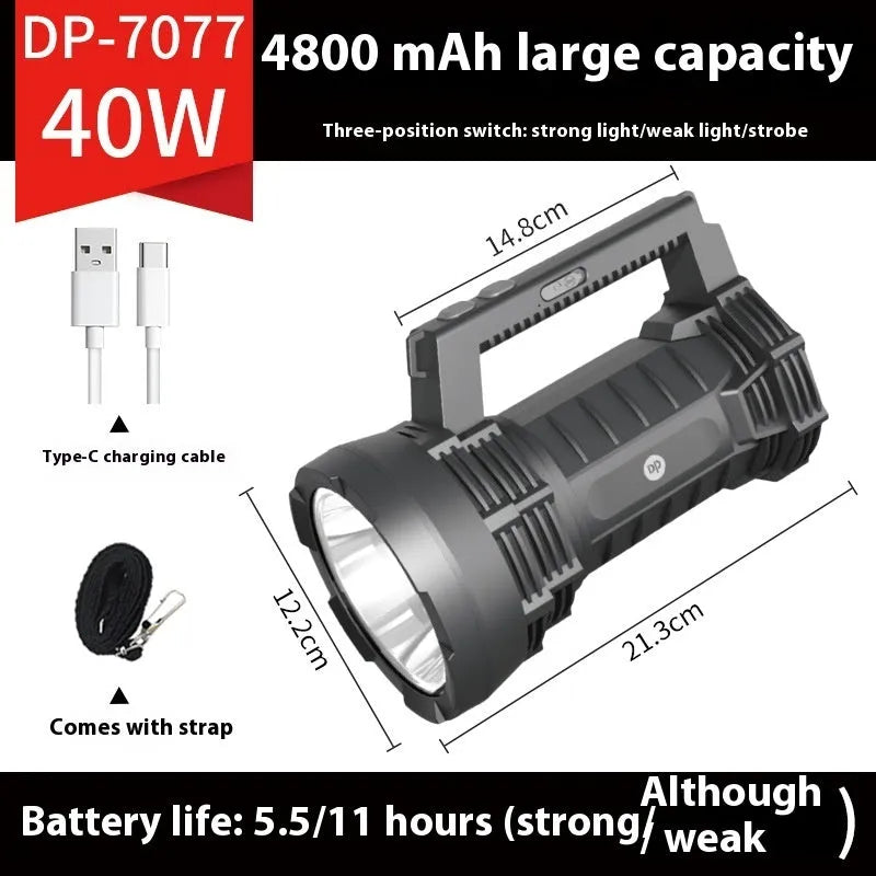 Power Torch LED household outdoor camping search and rescue flashlight with ABS body in 7063 colour variant